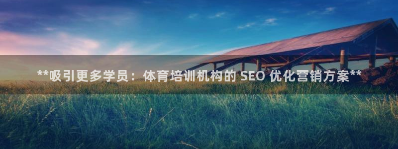 富联娱乐平台是什么：**吸引更多学员：体育培训机构的